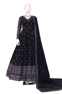 Vestido Anarkali de trabajo de secuencia de bordado de Georgette de imitación de diseñador más reciente de Fab Zone - Product Image 2