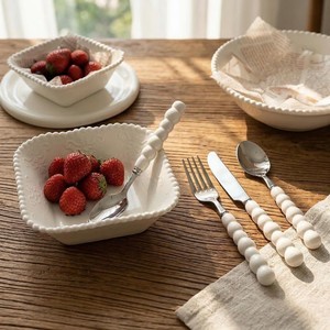Juego de Cubiertos Modernos de Acero Inoxidable con Acabado Espejo, Mango de Cerámica, Diseño Nórdico, Aptos para Lavavajillas, Cubiertos para Bodas - Product Image 2