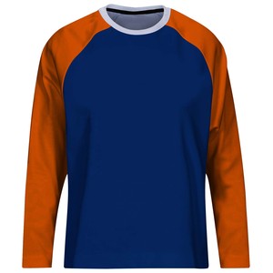 Camiseta de Béisbol Personalizada de Manga Larga en Naranja y Azul Rey |   Uniforme de Equipo Sublimado en Blanco |   Camiseta Deportiva de Secado Rápido - Product Image 1