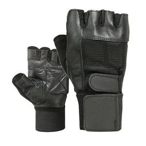 Qaswa Leather Premium Half Finger Fitness Gloves Shockproof Breathable Lightweight for Weight Lifting Gym Training Unisex - Product Image 2