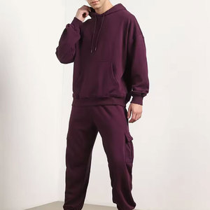 Ensemble survêtement homme en molleton bouclette épais OEM, coupe streetwear, avec impression numérique intégrale personnalisée en coton - Product Image 5