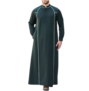 Al Haramain Jalabiya pour Hommes, Thobe en Soie Brillante, Vêtement Ethnique, Robe Islamique, Robe Arabe, Thobe Classique en Coton, Longueur au Sol, Style Kaftan - Product Image 2