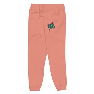 Peach Sweatpants Premium Jogger Pants Casual Fleece <b>Trousers</b> <b>Elastic</b> <b>Waist</b> Ribbed Cuffs Soft Comfortable Lounge Sportswear - Product Image 2