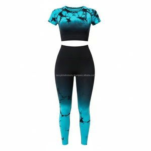 Ensemble de yoga pour femmes, taille haute, côtelé uni, sans manches, respirant, personnalisable OEM, vente en gros - Product Image 1