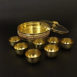 Boîte à épices en laiton artisanale avec une touche dorée, écologique, lavable au lave-vaisselle, design rond en métal, couleur personnalisée - Product Image 5