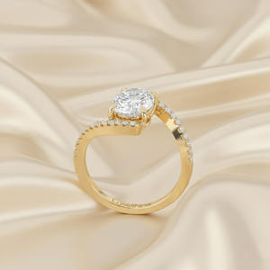 Elegante Anillo de Diamante Cultivado en Laboratorio con Corte Ovalado de 2.27 Quilates, Oro Sólido de 14 Quilates, Diseño Ligero Único, Anillo de Bodas de Oro de 10 Quilates - Product Image 6