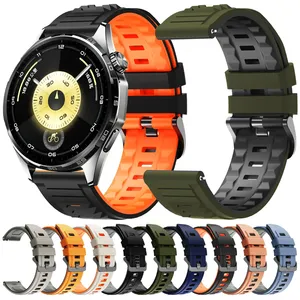 Correa de Reloj Deportiva de Silicona de Dos Tonos para Huawei GT6 <span class=keywords><strong>Pro</strong></span> 46mm GT5 <span class=keywords><strong>4</strong></span> Universal 22mm, Correa de Silicona para <span class=keywords><strong>GT</strong></span> Runner 2 Ultimate - Product Image 1
