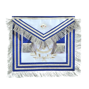 Tablier maçonnique personnalisé en tissu noir avec symbole imprimé, forme rectangulaire, insigne à coudre, style classique - Product Image 4