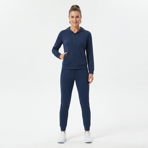 Vêtements de sport pour femmes OEM ODM, ensemble décontracté, veste à capuche en polyester à séchage rapide et pantalon de jogging - Product Image 3