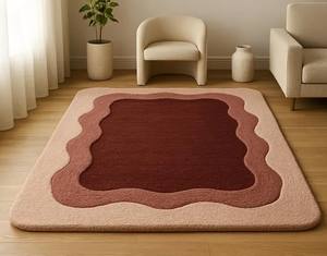 Tapis moderne 100% laine tufté à la main, tapis de salon fait main, taille personnalisée - Product Image 4