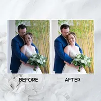 Servicio de retoque de fotos de boda con corrección de color avanzada, ajuste de iluminación y reparación de fondo al mejor precio