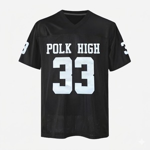Maillot de football américain Polk High pour garçons, col en V, maille respirante, 33, vêtements de football américain, manches courtes, coupe régulière - Product Image 3