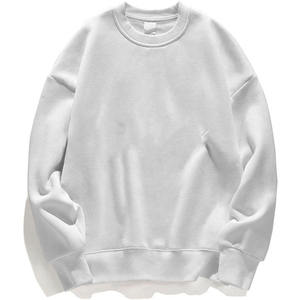 Sudadera de algodón de 400 g/m² para hombre, cuello redondo, holgada, transpirable, de forro polar para invierno, MOQ bajo, lisa y sin estampado. - Product Image 4