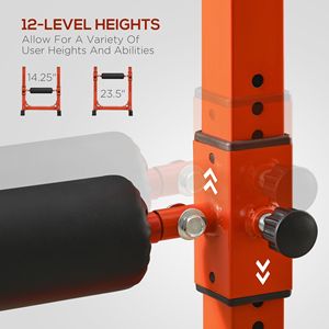 Support de Squat Bulgare Réglable sur 12 Niveaux pour Salle de Sport à Domicile, Rouleau de Squat Rouge pour Entraînement de la Force du Bas du Corps, Squat sur une Seule Jambe - Product Image 4