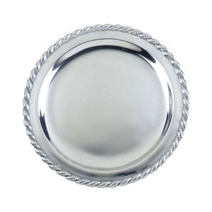Assiette de Présentation Ronde de Luxe en Métal Argenté, en Acier Inoxydable Poli, Vaisselle Décorative pour Mariages, Événements et Hôtels - Product Image 2