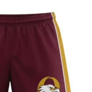 Shorts de lacrosse unisexe bordeaux et or en polyester, coupe athlétique, légers, uniforme sportif, vêtements d'entraînement d'équipe - Product Image 5