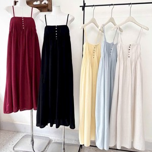 Vestido Maxi Boho Personalizado de Satén con Tirantes Finos y Botones al Frente, Cintura Natural, Moda Femenina OEM - Product Image 5