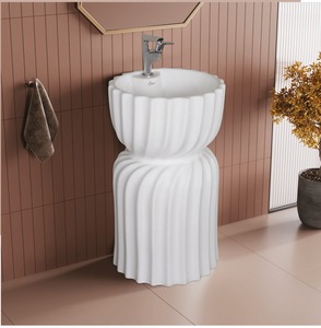 AMAZING DESIGN ONE PIECE <b>BASIN</b> WHOLESALE PRICE ATTRACTIVE DESIGN 430X430 810mm SIZE AWESOME DESIGN TOKYO SERIES - Product Image 1