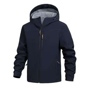 Men's Winter Blouson Dot Pattern Hooded <b>Fleece</b>-Lined <b>Thick</b> Windproof and Waterproof <b>Jacket</b> - Product Image 2