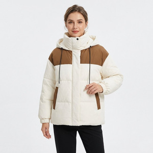 Custom OEM Streetwear Color Block Men Winter Puffer Jacket Windproof Hooded Unisex Bubble <b>Coat</b> Thick Warm <b>Padded</b> Jackets - Product Image 5