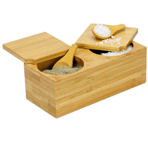 Caja de Madera para Frutos Secos, 4 Compartimentos, Elegante y Moderna, Hecha a Mano, Color Azul, con Tapa de Vidrio, para Organizar la Cocina - Product Image 4