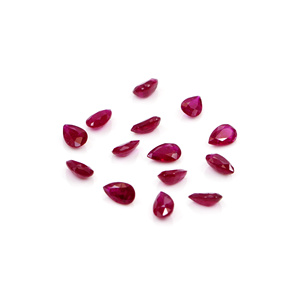 Rubíes naturales sin tratar de Mozambique, calibrados en forma de pera de 4x6 mm, piedras preciosas de rubí facetadas naturales sueltas para la fabricación de joyas, listas para usar. - Product Image 1