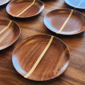 Assiettes à dîner rondes en bois de manguier modernes et écologiques, plateau de service pour la décoration intérieure, sans danger pour les légumes, les fruits et les plats. - Product Image 4