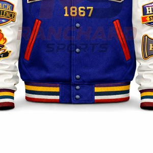 Veste universitaire classique pour hommes Letterman HBCU – Veste de style universitaire en laine et simili cuir de qualité supérieure pour les universités historiquement noires - Product Image 3