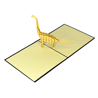 Carte de vœux 3D pop-up pour la fête des pères ou un anniversaire, impression offset avec motif dinosaure, idéale pour collectionner l'art papier