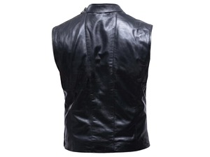 Jason Todd Red Hood <b>Leather</b> <b>Vest</b> Men's <b>Biker</b> Cosplay Streetwear - Product Image 3