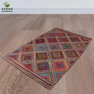 Tapis antidérapant pour chambre à coucher en jute et coton naturels, tapis personnalisables - Product Image 4