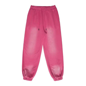 Heavyweight Regular Fit Custom Acid Wash <b>Waterproof</b> Cotton Sweatpants 240g Plain Wide Leg Men <b>Trousers</b> - Product Image 1