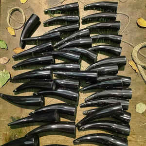 Puntas de cuerno de búfalo negro premium con acabado de alto brillo, material de cuerno natural a precio económico. - Product Image 3