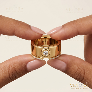 Anillo de lujo de plata maciza 925 con pavé de moissanita para cubrir el anillo Oura, sin chapado en oro. - Product Image 4
