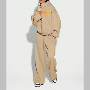 Conjunto Deportivo para Mujer, Corte Regular, Color Sólido, Sudadera con Capucha y Pantalones, 100% Algodón, Diseño Personalizable, OEM - Product Image 5