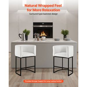 Set di 3 Sgabelli da Bar Alti 63,5 cm con Schienale, Braccioli e Poggiapiedi, Struttura in Metallo e Rivestimento in Tessuto - Product Image 3