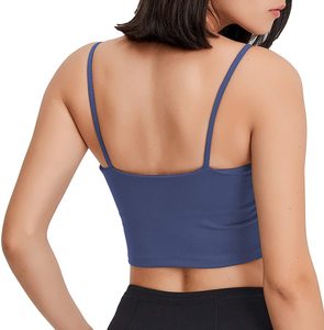 Men's Solid Color Adjusted-straps Sports <b>Bra</b> U-NECK Seamless High Support Yoga Top <b>Blue</b> Quick Dry Breathable Spandex/Nylon - Product Image 3