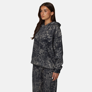 Sudadera con Capucha Extra Grande para Mujer, Estampado de Camuflaje, Corte Regular, Manga Larga, Tejido de Poliéster, Ropa Casual de Otoño - Product Image 2