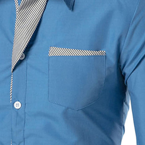 2026 High Quality Mens Dress Shirts Long Sleeve Solid Soft Horn Button 100 Cotton Regular Fit Formal Business <b>Office</b> Wear - Product Image 5