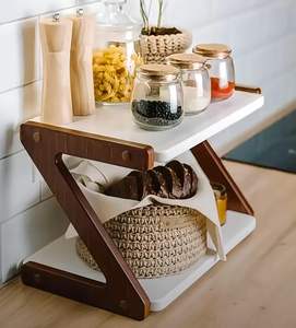 Artículos y accesorios de organización y almacenamiento para la cocina, organizador de cocina, soporte de cocina, organizador de estantes de cocina, organizador de especias de madera - Product Image 3