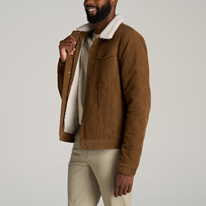 Wholesale <b>Men's</b> Corduroy Shirt <b>Jacket</b> With Faux Fur Street Style Breathable Winter Button Closure High Quality <b>Men's</b> <b>Jacket</b> - Product Image 3