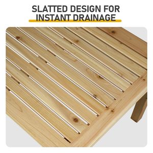 Solid Cedar <b>Wood</b> 44\" Outdoor <b>Coffee</b> <b>Table</b> for Patio Farmhouse Side Accent Slatted Tabletop <b>Garden</b> Picnics - Product Image 4