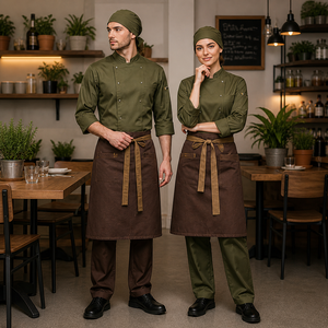 OEM Chef Uniform Kit Polyester Cotton Breathable Anti-Pilling <b>Kitchen</b> Staff Uniform Set Custom Logo - Product Image 1