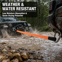 Sangle de remorquage robuste en polyester 4x4 tout-terrain avec boucles renforcées et protections pour le remorquage de véhicules