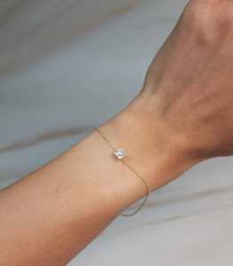 0.50 CT Lab Grown Princess Cut Diamond Tennis <b>Bracelet</b> 14K Gold Plated | Women's Luxury Trendy IGI Certified Bridal Gift Jewelry - Product Image 1