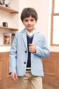 Blazer pour garçons en bas âge, vêtements scolaires, deux boutons, couleur unie, veste pour élèves du primaire, blazer décontracté, costume - Product Image 4