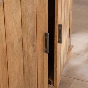 Vandana Autumn Edge Small contemporary 120cm mango wood sideboard with glass doors and Presolino wood finish - Product Image 6