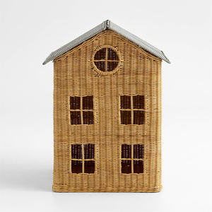 Cesta de Mimbre Tejida a Mano Creativa para Casa de Muñecas, Cesta Decorativa para Guardar Juguetes, Cesta de Almacenamiento Natural Hecha a Mano para Cuarto de Niños - Product Image 3