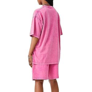 2025 Ropa de lavado ácido Personalizada 100% Algodón Lavado ácido Hombres 2 piezas Pantalones cortos y camisetas Set Ropa de calle de alta calidad - Product Image 6