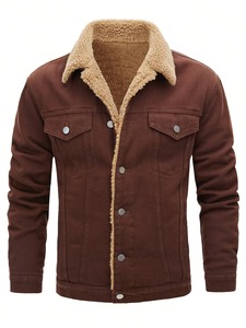 High Quality Denim <b>Jacket</b> Men Sherpa Lining Winter <b>Warm</b> Jeans Fashion Classic Slim Denim <b>Jacket</b> Casual Windproof Thick Cotton - Product Image 1